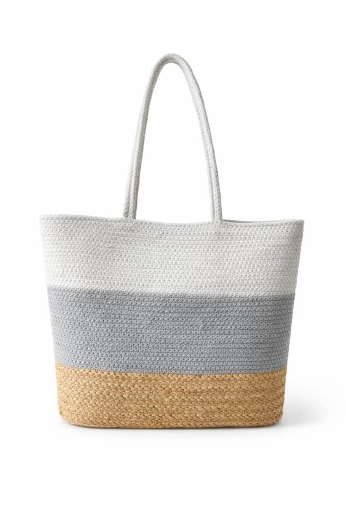Tri-Tone Rope Tote Bag