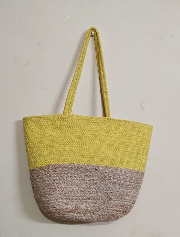 Classic Dual-Tone Jute Tote