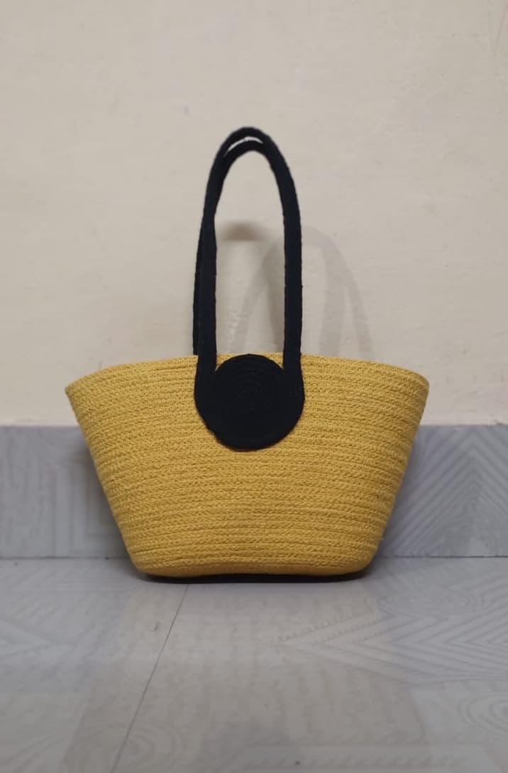 Sunshine Contrast Rope Tote Bag