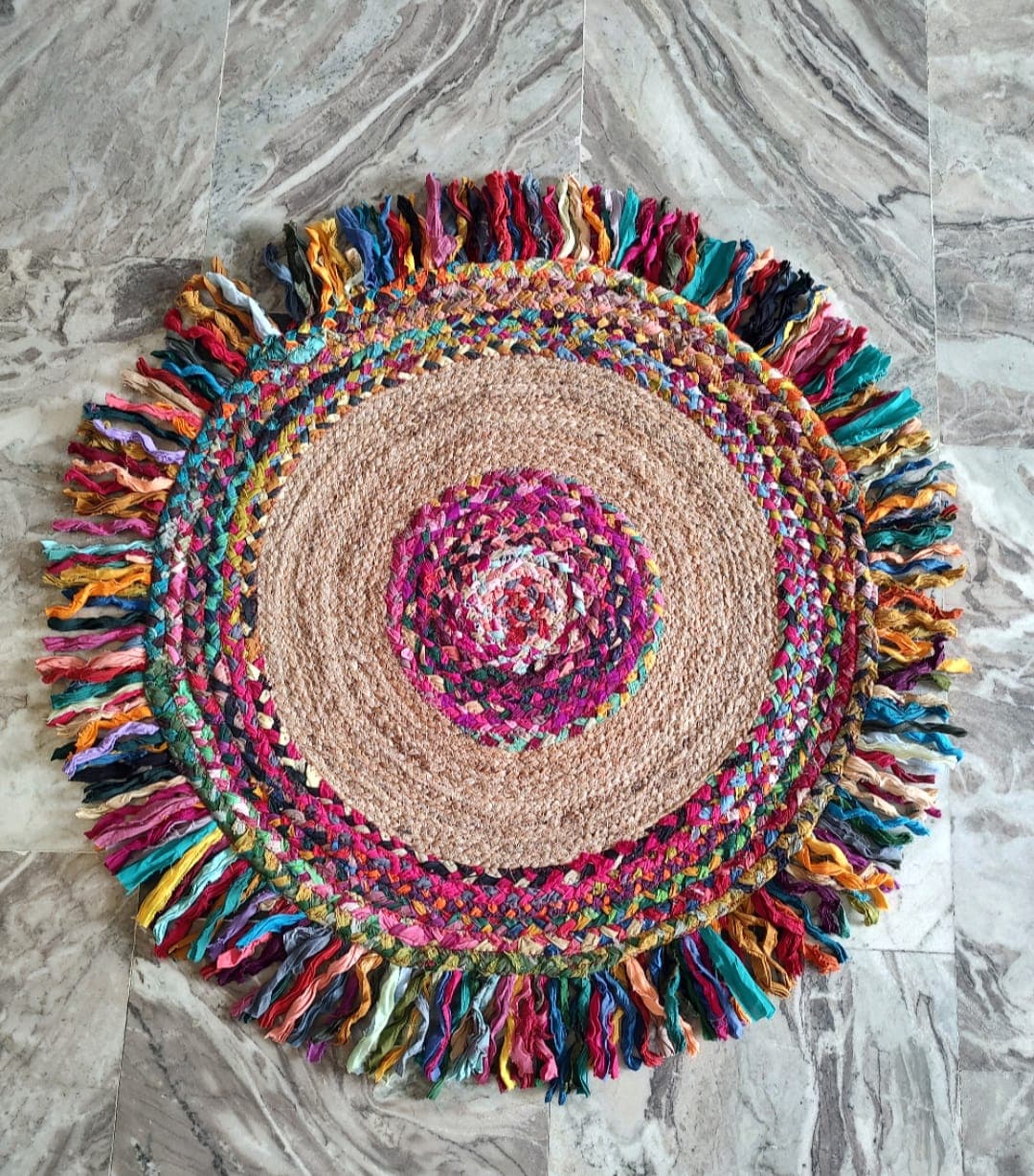 Multi-Color Fringe Rug